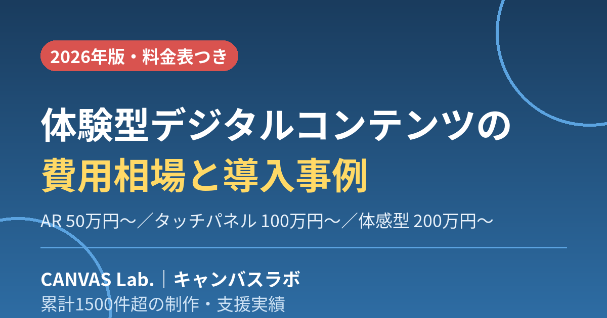 体験型デジタルコンテンツの費用相場と導入事例【2026年版】