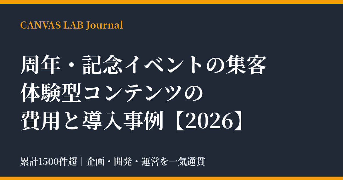 周年・記念イベントの集客と費用｜体験型コンテンツ事例【2026】