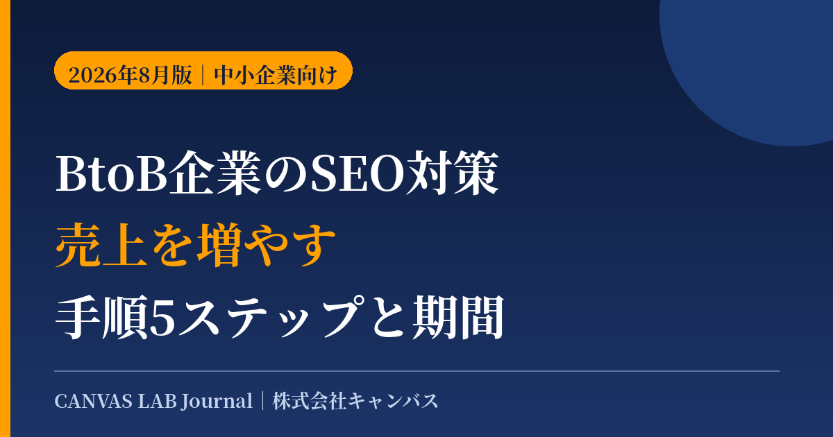 BtoB企業のSEO対策｜中小企業が売上を増やす手順と期間【2026】