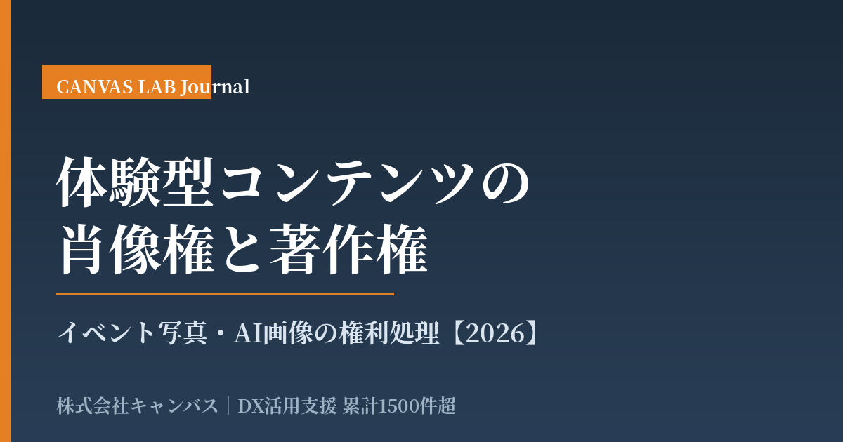 体験型コンテンツの肖像権と著作権｜イベント写真の権利処理【2026】