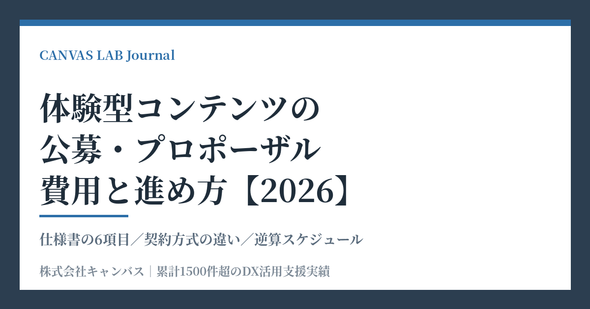 体験型コンテンツの公募・プロポーザル｜費用と進め方【2026】
