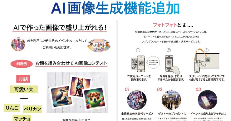 AIによる画像生成機能を搭載！「フォトフォト」がさらに進化！