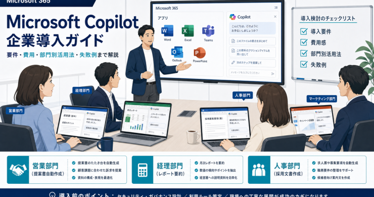 Microsoft Copilot 企業導入ガイド｜中小企業が成果を出す設定手順と部門別活用法【2026年版】