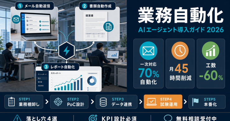 AIエージェントで業務自動化｜導入手順と落とし穴【2026】