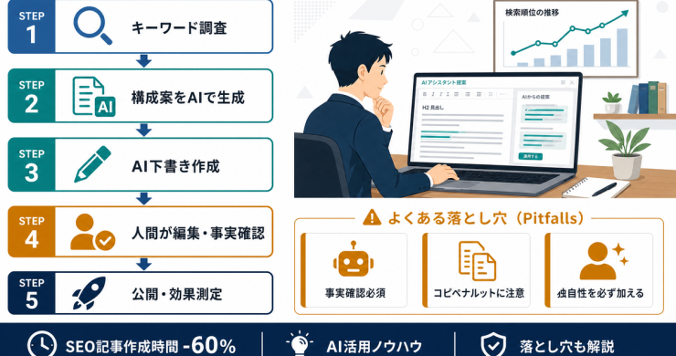 SEOコンテンツ作成をAIで効率化する方法｜活用手順と落とし穴